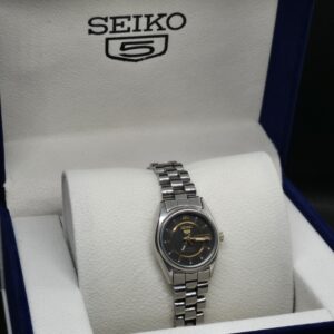 Seiko 5 Automatic Black Dial with Gold Accents