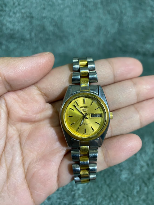 Seiko 5 Gold Dial Patina for Ladies
